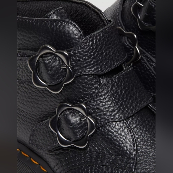 Devon Flower Buckle Leather Platform Boots - Picture 3 of 6